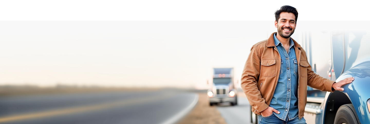 man infront of a truck
